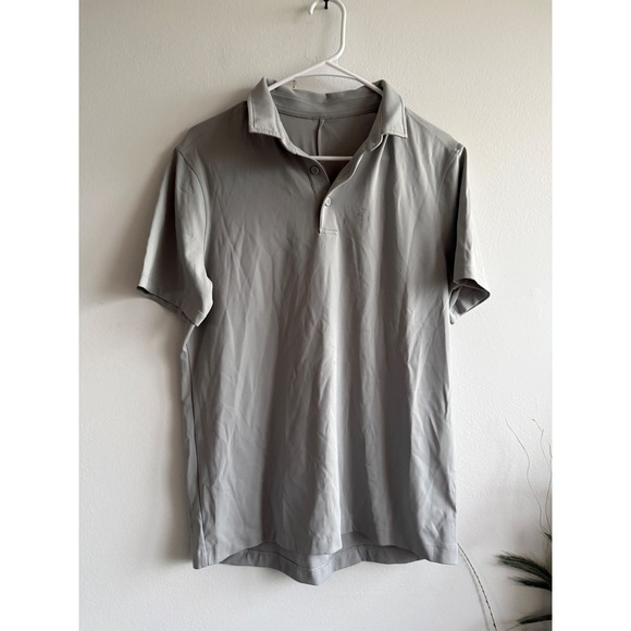 Lululemon Other - Lululemon Mens Short Sleeve Polo Shirt Gray Activewear Golf Top 3439 flaw